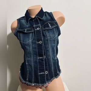 Maurices Dark Blue Denim Vest